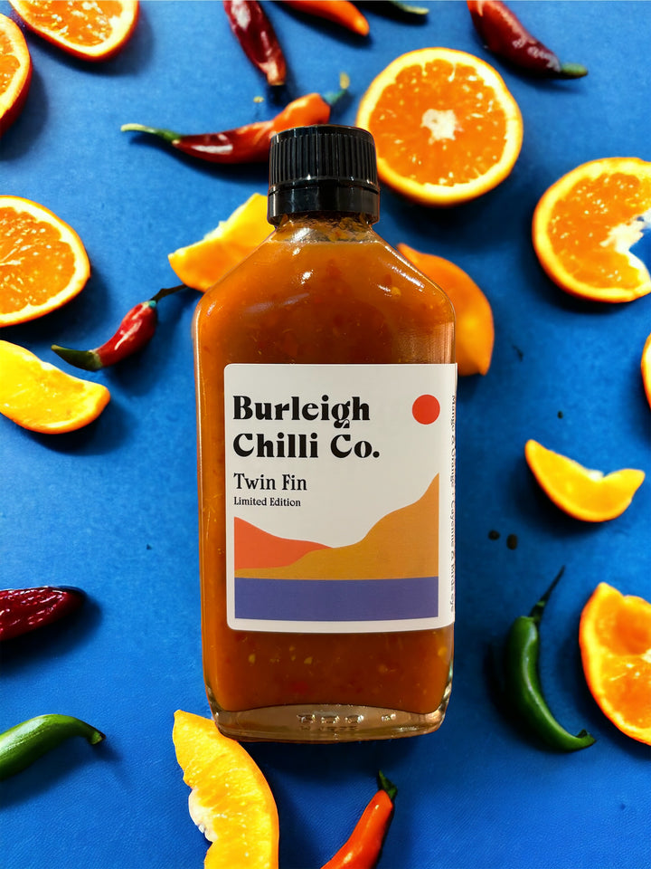 Twin Fin (Limited Edition) - Mango, Orange, Cayenne & Birds Eye | Burleigh Chilli Co.